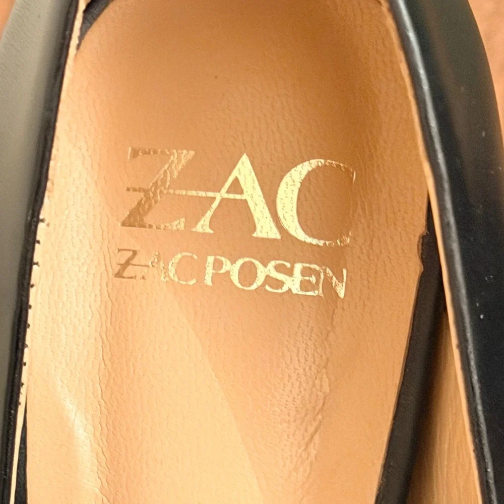 Zac Zac Posen Pumps Size 38 Black Leather Dark Academia Corporate Goth Designer